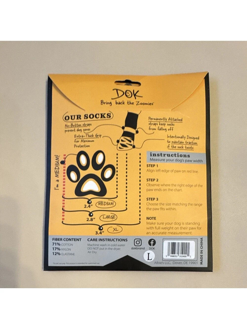 TigerToes Maximum Grip Dog Socks Cotton Blend Size L Black/Gray 4-Pack